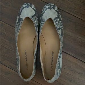LUCKY Brand Snakeskin Ballet Flats